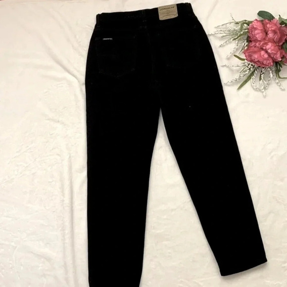 JORDACHE Vintage Y2K Black High Rise Tapered Leg Jeans No Stretch 13/14 Short - Picture 7 of 15
